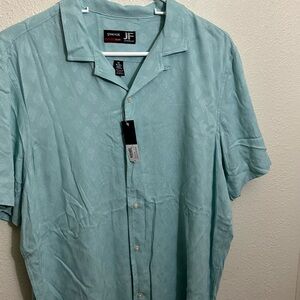 JF J.Ferrar Aqua Short Sleeve Button Down Shirt